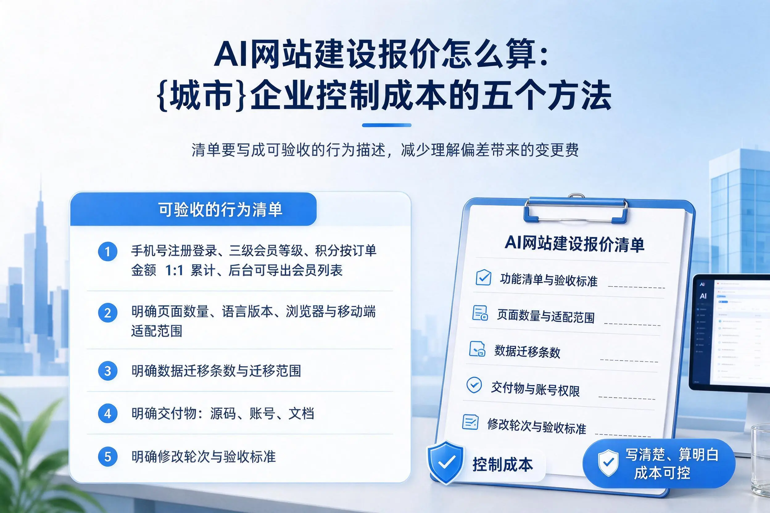 AI网站建设报价怎么算：汕尾企业控制成本的五个方法
